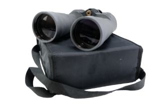A cased pair of 20-100 x 70 binocular field glasses