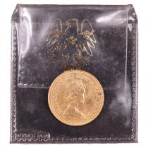 A 1981 gold sovereign coin