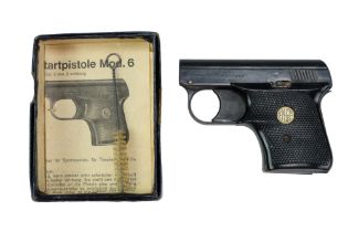 A vintage Em-Ge Modell 6 starting pistol, in original carton with instructions