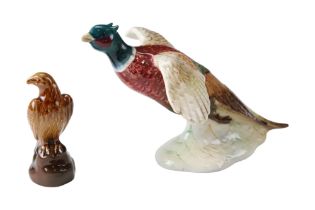 A Beswick figurine of a pheasant (850) together with Beswick eagle decanter of Beneagles Scotch