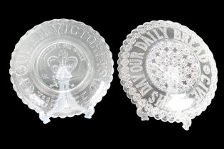 Two Victorian pressed glass commemorative bowls