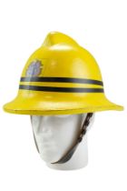 A 1970s Tyne and Wear Metropolitan Fire Brigade "Cromwell" fire helmet
