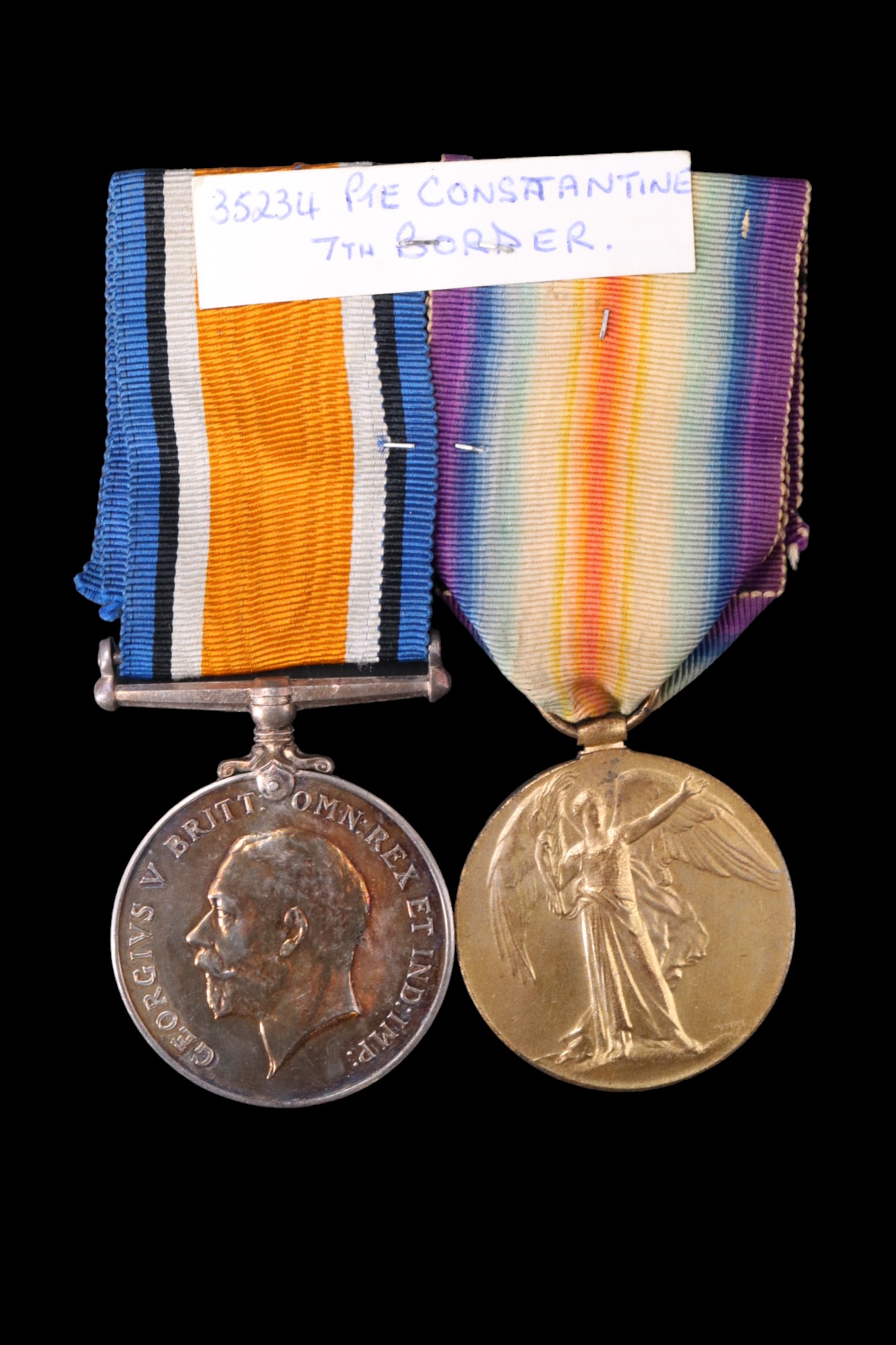 British War and Victory Medals to 36234 Pte H G Constantine, Border Regiment