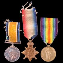 A 1914 Star, British War and Victory Medals to 6269 Pte C W Howarth, Middlesex Regiment