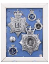 A collection of West Yorkshire Metropolitan Police badges and insignia