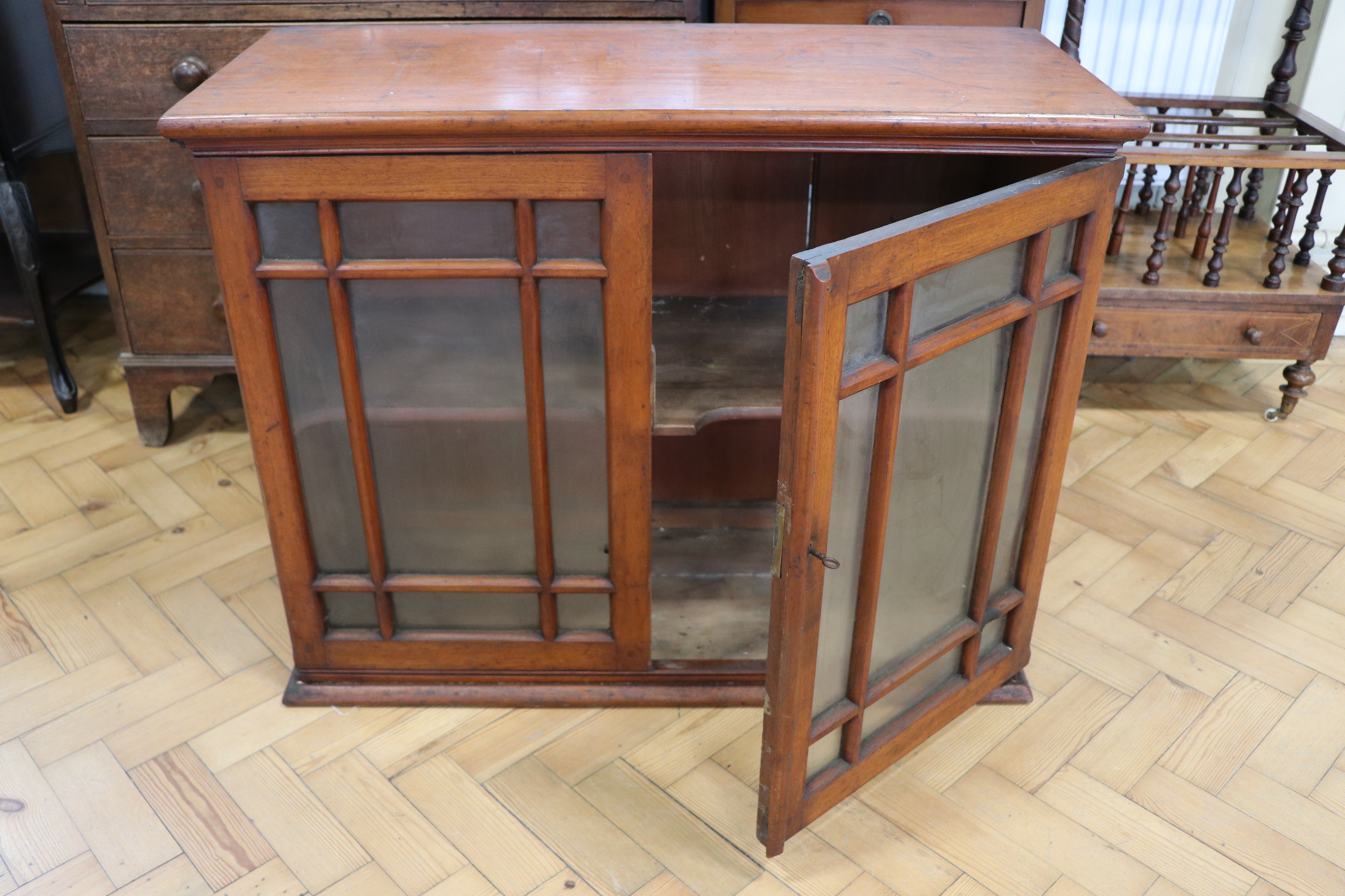 A Victorian glazed mahogany kitchen cabinet, 91 cm x 39 cm x 72 cm - Image 2 of 3