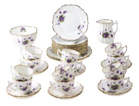 An early 20th Century Salisbury Violets pattern tea set