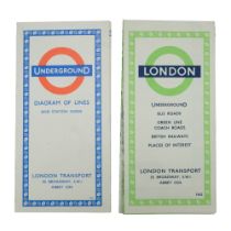 A London Transport 1962 folding map together with a "Diagram of Lines and Station Index"