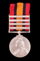 A Queen's South Africa Medal with Laing's Nek, Transvaal, Orange Free State and Cape Colony clasps