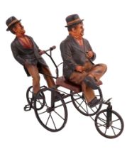 A late 20th Century large novelty Laurel and Hardy figurine, height 47 cm