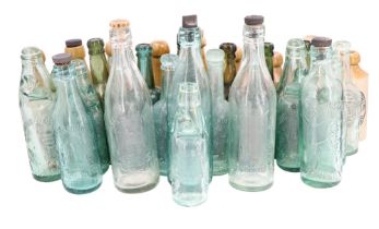 A large quantity of antique and later bottles including a Codd's Patent for Betts Mineral