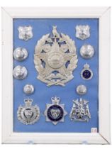 A collection of Leeds City Police badges and insignia