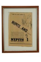 A 1930s printed sheet music cover for "Nipits Voice, Throat & Chest Pastilles" made by Teasdale's of