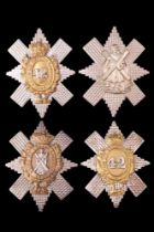 Four various 42nd (Royal Highland) Regiment of Foot / Black Watch warrant officers' badges