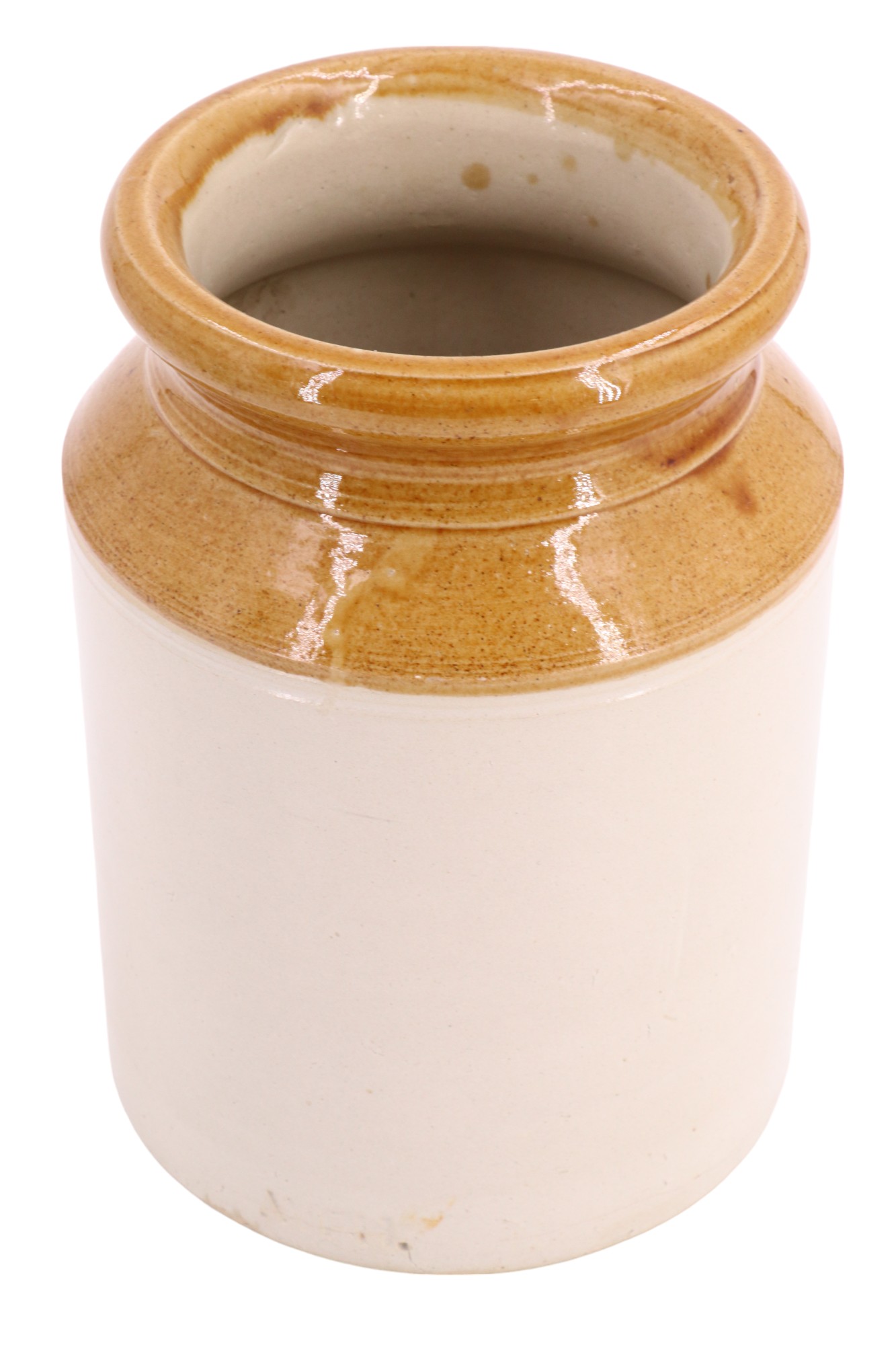 An early 20th Century glazed stoneware kitchen utensil storage jar, impressed WPH, 21.5 cm - Image 2 of 3