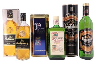 Three boxed bottles of Whisky comprising Glenfiddich Special Reserve, Pinwinnie Royale and The