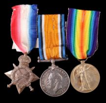 A 1914-15 Star, British War and Victory medals to 14751 Pte W Dottie, Border Regiment