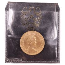 A 1980 gold sovereign coin