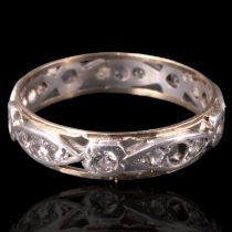 A 9 ct yellow and white metal eternity ring, P/Q, 1.8 g