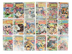 A group of 1970s Marvel comic books comprising Conan The Barbarian, Kull The Destroyer, The Mark