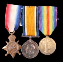 A 1914-15 Star, British War and Victory medals to 17366 Pte G F Wright, Border Regiment