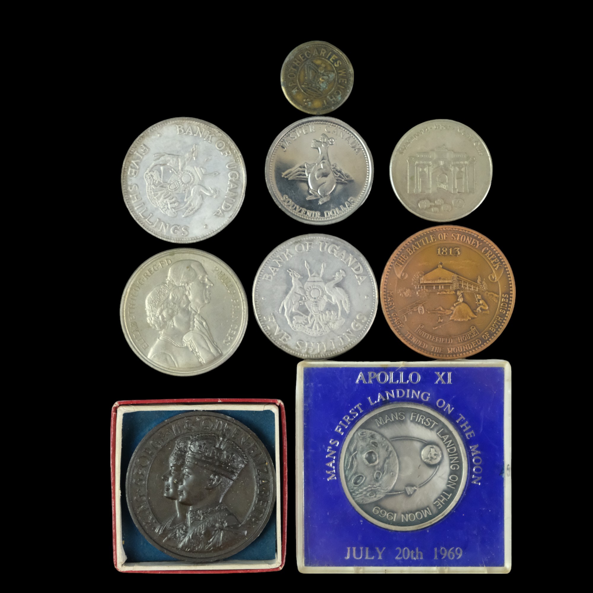 A group of exonumia including a George VI and Elizabeth Coronation Britannia medal, Battle of Stoney - Image 2 of 2