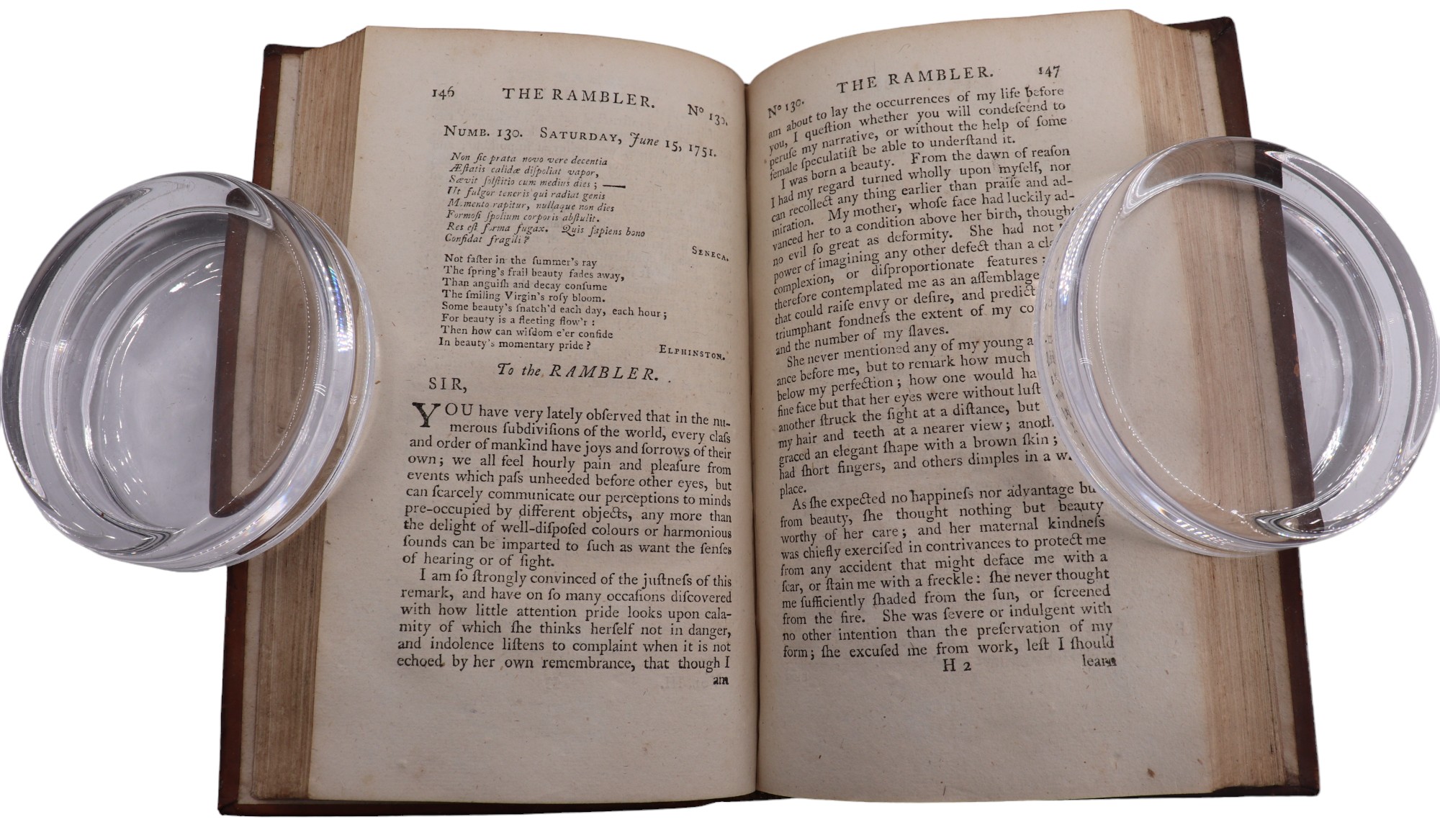 Samuel Johnson, "The Rambler. In Four Volumes", Longman et al, London, 1793, calf with gilt tooled - Image 6 of 6