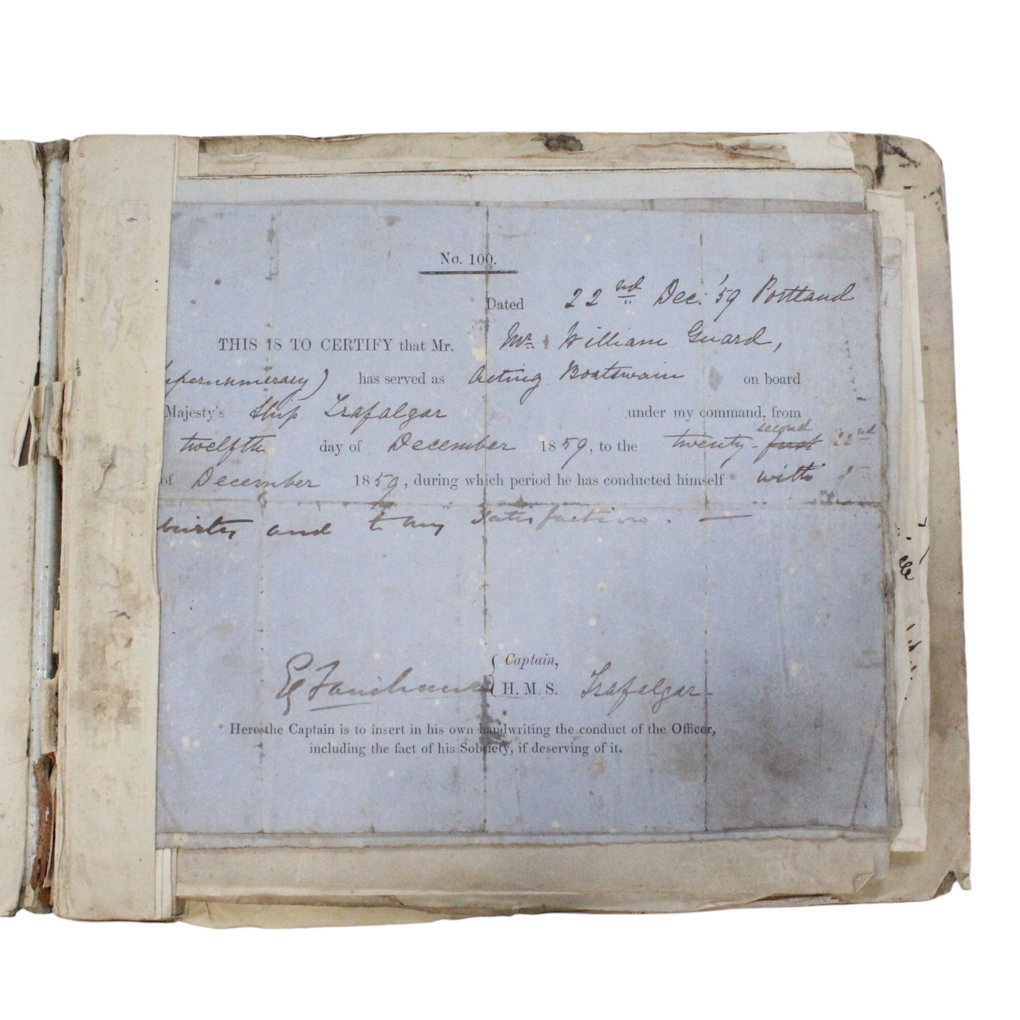 An uncommonly extensive group of Victorian Royal Navy service records and official documents - Image 3 of 11