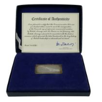 A British Airways Concorde silver ingot commemorating the coming of the age of supersonic commercial