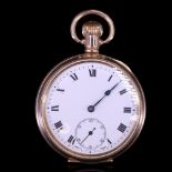 A 1920s Tacy Watch Company Admiral rolled-gold open-faced pocket watch, having a crown-wound 17-