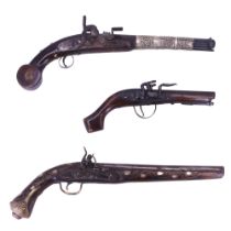 Three reproduction antique pistols, (non-firing)