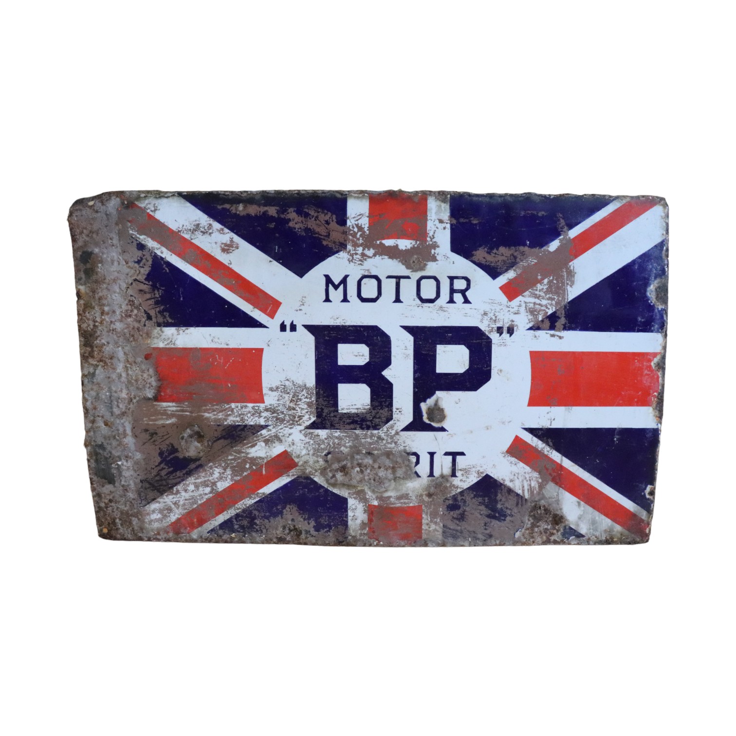 [ Classic Car ] An early 20th Century BP Motor Spirit double-sided enamelled Union Jack - Image 2 of 2