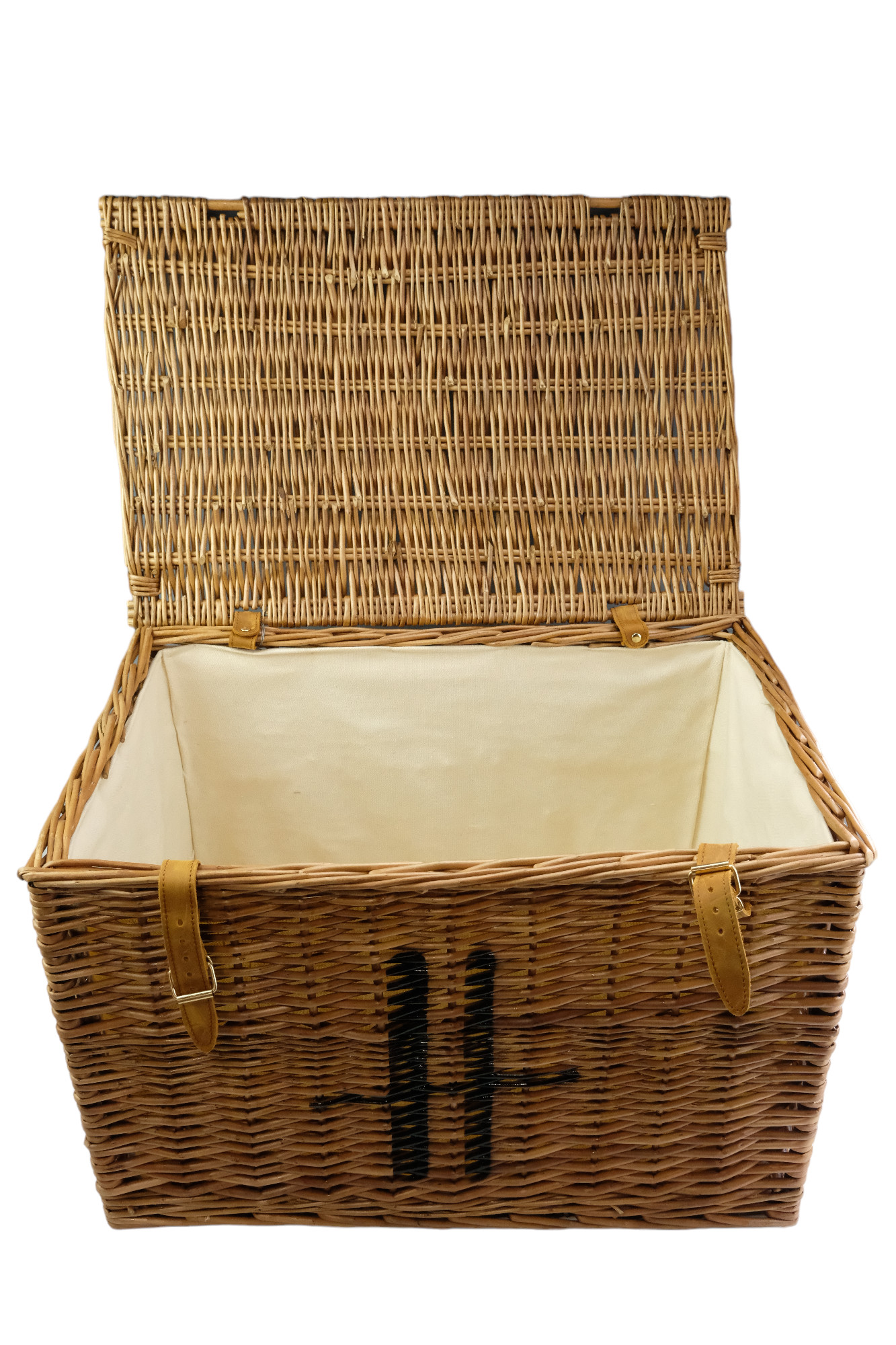 A large Harrods wicker hamper, 57 cm x 38 cm 39 cm - Image 3 of 3