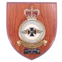 A QEII RAF Chaplains Branch wall plaque, 17.5 cm x 15.5 cm
