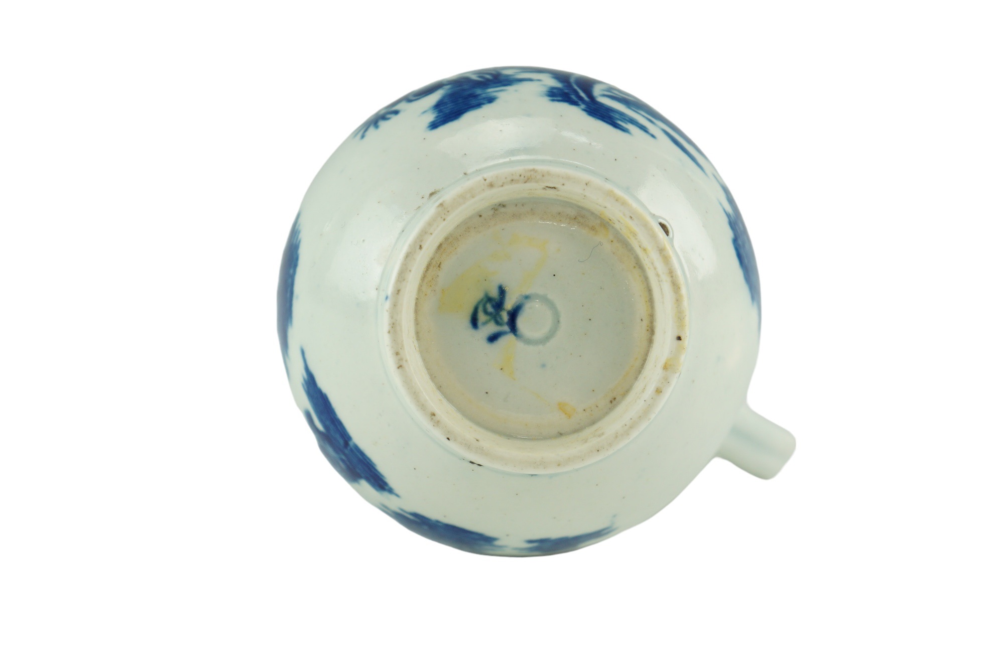 A late 18th Century Worcester blue-and-white sparrow beak baluster cream jug, circa 1760, 9.5 cm - Image 5 of 6