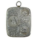 A Victorian electroplate fob coin sovereign and one other coin case, 5 x 4 x 1.5 cm excluding loop