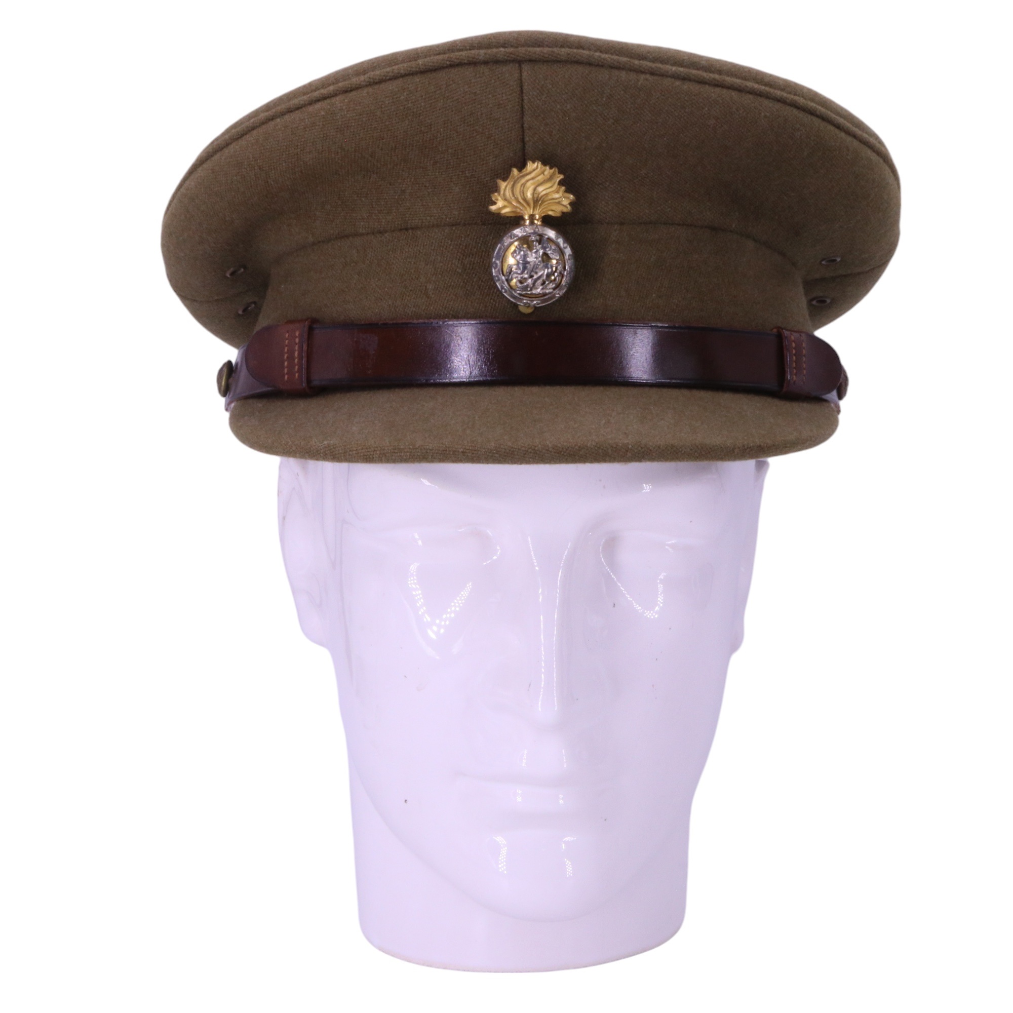 Two George VI army officers' Service Dress caps, one bearing a Northumberland Fusiliers cap badge - Image 2 of 13