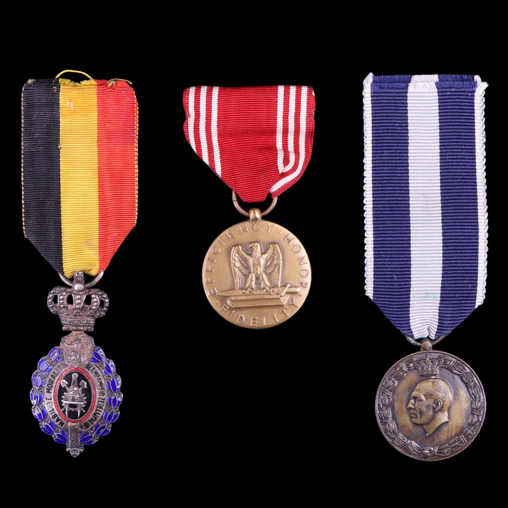 A Greek 1940-41 campaign medal together with a Belgian labour decoration and a US good conduct