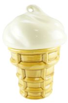 A novelty ceramic "ice cream cone" cookie jar, 30 cm