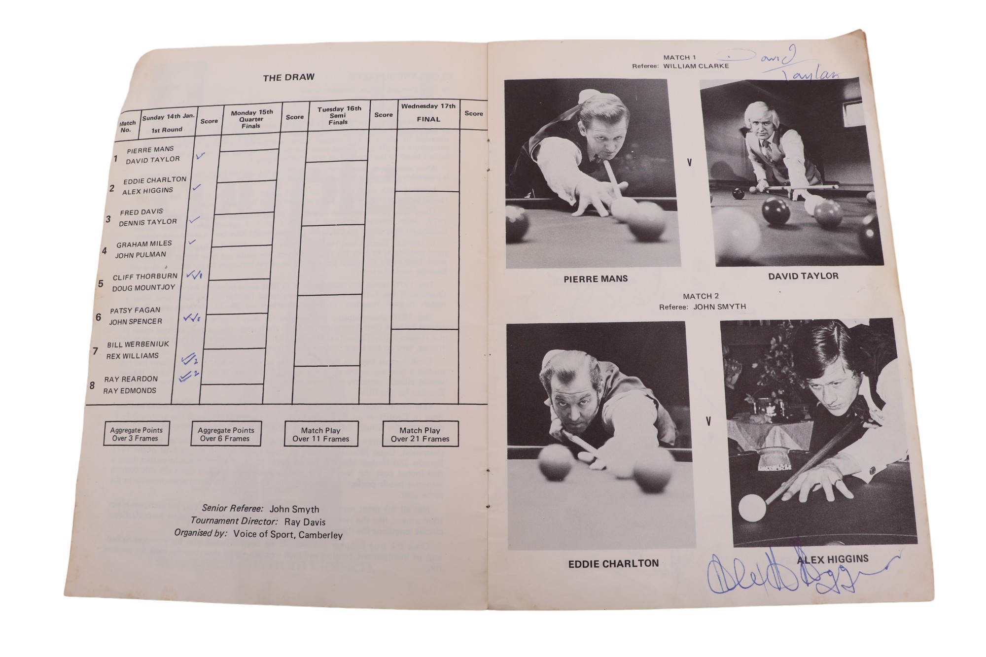 [ Autograph ] A 1979 Holsten Lager International Snooker Tournament souvenir programme bearing - Image 2 of 4