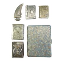 An Edwardian royal commemorative book-form vesta case together with a similarly-formed combined