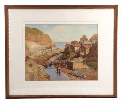 Attributed to Henry Wilkinson Daniel (1875-1959) A glorious, sunlit prospect of the harbour in the