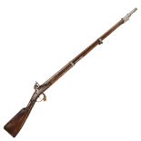 An early-to-mid 18th Century Swiss Canton military flintlock musket, its 100 cm barrel bearing