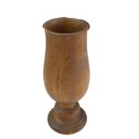 An early 20th Century oak vase made from part of a beam removed from the drawing room of Holyrood