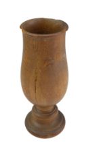An early 20th Century oak vase made from part of a beam removed from the drawing room of Holyrood