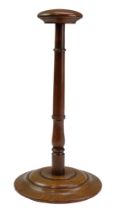 A late 19th / early 20th Century turned mahogany hat stand, 31 cm