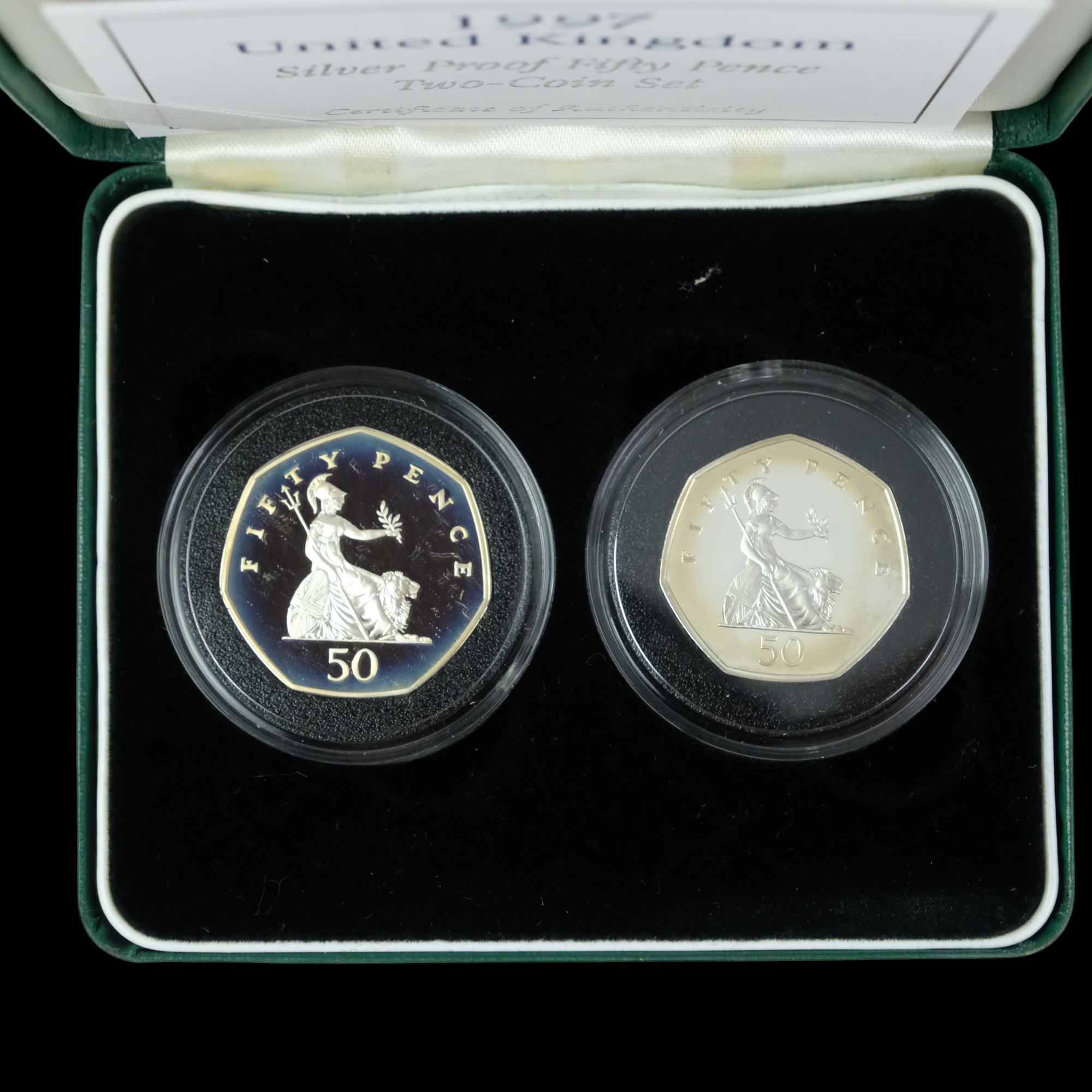 A group of Royal Mint silver proof fifty pence coins, including a 1994 Piedfort D-Day Commemorative, - Image 31 of 33