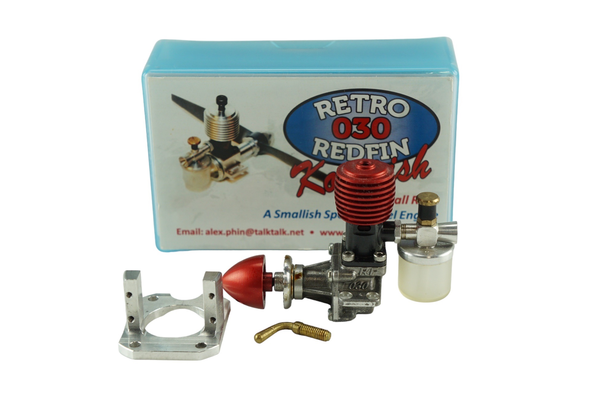 A boxed Redfin 030 Kompish aero model aircraft diesel engine, engine number 057