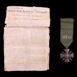 A Great War French Croix de Guerre and related press cutting pertaining to a Captain S J Onslow