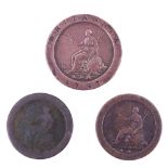 1797 "cartwheel" penny and two penny coins
